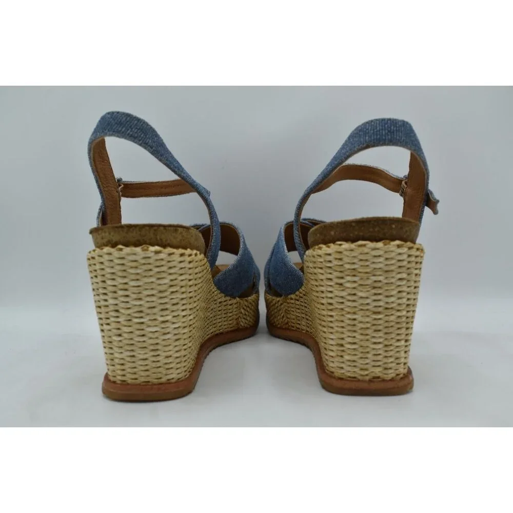 Sofft Womens Size 11 Diana Blue Chambray Denim Espadrille Open Toe Sandals Shoes